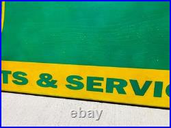 JOHN DEERE SIGN GARAGE VINTAGE OLD STYLE WOOD ADVERTISING RUST REBEL ART 18x36