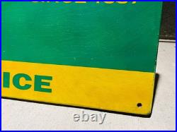 JOHN DEERE SIGN GARAGE VINTAGE OLD STYLE WOOD ADVERTISING RUST REBEL ART 18x36