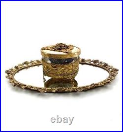Jewlery / Trinket Box Brass & Glass Old Vintage Victorian Style Gift