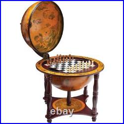 Kassel Classic Old Style World Globe 13 Diameter Chess Checkers Board Game Set