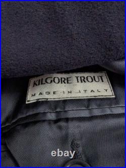 Kilgore Mens Angora Luxury Wool Blend Mid Length BLUE Coat Made in Italy 2XL