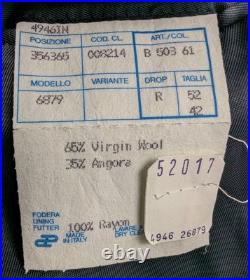 Kilgore Mens Angora Luxury Wool Blend Mid Length BLUE Coat Made in Italy 2XL