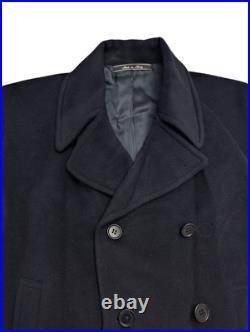 Kilgore Mens Angora Luxury Wool Blend Mid Length BLUE Coat Made in Italy 2XL