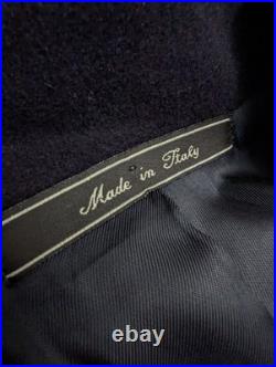 Kilgore Mens Angora Luxury Wool Blend Mid Length BLUE Coat Made in Italy 2XL