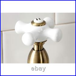 Kingston Brass KS1273PXBS Kitchen Bridge Faucet with Side Sprayer, Antique Brass