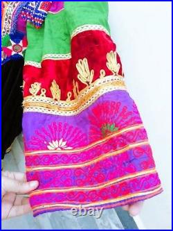 Kuchi Afghani old vintage style Tribal Black Embroidered Dress baho
