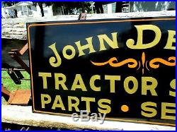 Lg. 36 Hand Painted Metal Vintage Antique Old Style John Deere TRACTORS SIGN