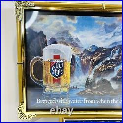 Lighted Heileman's Old Style On Tap Beer Sign 17 x 15 Man Cave Waterfall VTG