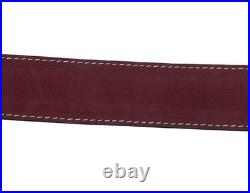 Links & Kings Italian Nubuck Leather Golf Belt Burgundy Handcrafted 50 XL XXL 46