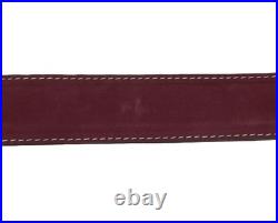 Links & Kings Italian Nubuck Leather Golf Belt Burgundy Handcrafted 50 XL XXL 46