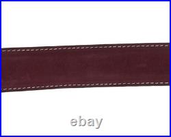 Links & Kings Italian Nubuck Leather Golf Belt Burgundy Handcrafted 50 XL XXL 46