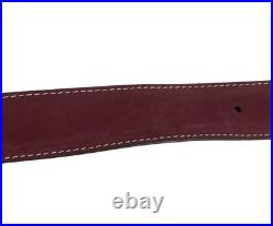Links & Kings Italian Nubuck Leather Golf Belt Burgundy Handcrafted 50 XL XXL 46
