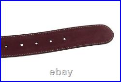 Links & Kings Italian Nubuck Leather Golf Belt Burgundy Handcrafted 50 XL XXL 46