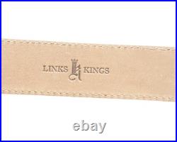 Links & Kings Italian Nubuck Leather Golf Belt Burgundy Handcrafted 50 XL XXL 46
