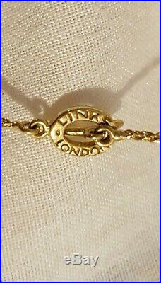 Links Of LONDON 18K Solid GOLD Vintage OLD STYLE Triple Drop Necklace WithDiamonds