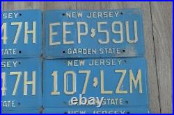 Lot of 16 NEW JERSEY Old Style Blue & Yellow Expired Vintage License Plates