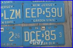 Lot of 16 NEW JERSEY Old Style Blue & Yellow Expired Vintage License Plates