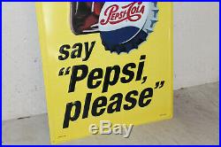 Lot of 2 Pepsi Cola Bottle Signs Vintage Style Embossed Large 48 x 18 Store