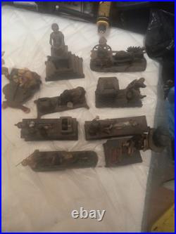 Lot of vintage old style 1940s 1960s maybe 1920s Penny banks cast iron