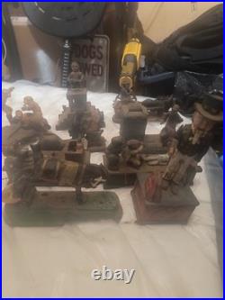 Lot of vintage old style 1940s 1960s maybe 1920s Penny banks cast iron