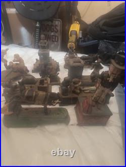 Lot of vintage old style 1940s 1960s maybe 1920s Penny banks cast iron