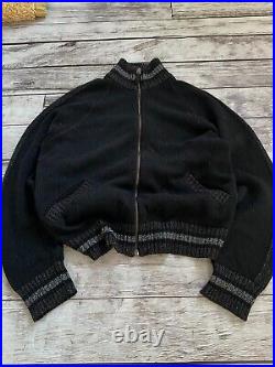 Luxury Old Money Style Vintage 2005 Dolce Gabbana Zip-Up Wool Sweater