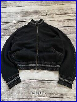 Luxury Old Money Style Vintage 2005 Dolce Gabbana Zip-Up Wool Sweater