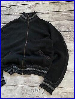 Luxury Old Money Style Vintage 2005 Dolce Gabbana Zip-Up Wool Sweater