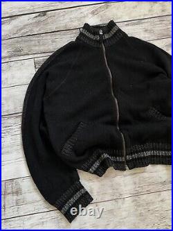 Luxury Old Money Style Vintage 2005 Dolce Gabbana Zip-Up Wool Sweater