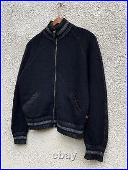 Luxury Old Money Style Vintage 2005 Dolce Gabbana Zip-Up Wool Sweater