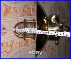 Marine Vintage Style Solid Brass Mount Hanging/Bulkhead Old Light With Shade