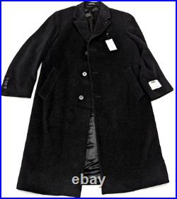 Marshall Fields Mens Black Lambswool Elegant Overcoat NEW OLD STOCK with Tags 40