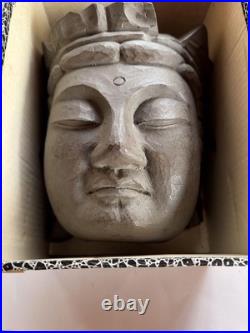 Mask Wooden 20cm Square Hand-Carved Old-Style Rare Ikuyama Vintage Mask Wooden 20cm Square Hand-Carved Old-Style Rare Ikuyama Vintage