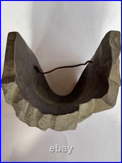 Mask Wooden 20cm Square Hand-Carved Old-Style Rare Ikuyama Vintage Mask Wooden 20cm Square Hand-Carved Old-Style Rare Ikuyama Vintage