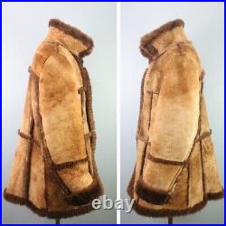 Men's Vintage Shearling Sheepskin Rancher Coat, Made in Canada, 46