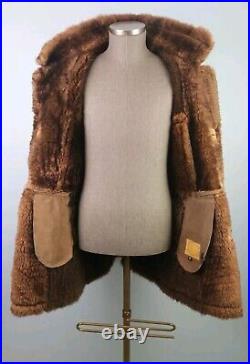 Men's Vintage Shearling Sheepskin Rancher Coat, Made in Canada, 46