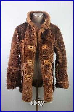 Men's Vintage Shearling Sheepskin Rancher Coat, Made in Canada, 46