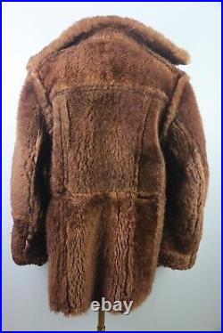 Men's Vintage Shearling Sheepskin Rancher Coat, Made in Canada, 46