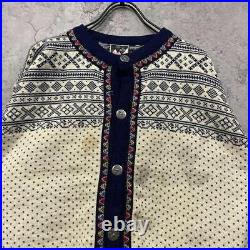 Men size L 90S Old Clothes Vintage Norwegian Cardigan Wool Men'S Size L Top Shir