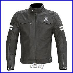 Merlin Hixon Leather Motorcycle Jacket Black Old Style Retro Vintage Cafe Soft