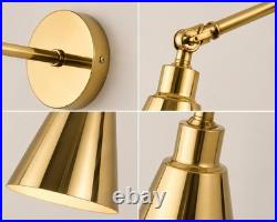 Mid Century Raw Brass Golden Shade Modern Wall Sconce For Living Room Fixture