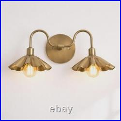 Modern Raw Brass Floral Pair of Wall Sconce Mid Century Sputnik Lamp For Bedroom