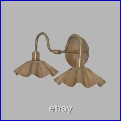 Modern Raw Brass Floral Pair of Wall Sconce Mid Century Sputnik Lamp For Bedroom