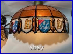 NOS Pair Vintage Old Style Beer Lighted Wall Sconce Sign Mint Embosograph 10