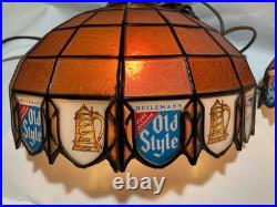NOS Pair Vintage Old Style Beer Lighted Wall Sconce Sign Mint Embosograph 10