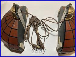 NOS Pair Vintage Old Style Beer Lighted Wall Sconce Sign Mint Embosograph 10
