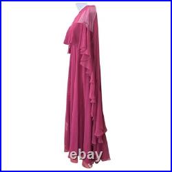 NWT Vintage 60s ILGWU Union Fuschia Chiffon Evening Gown Deadstock Old Hollywood