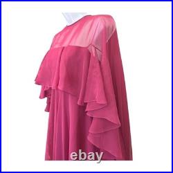 NWT Vintage 60s ILGWU Union Fuschia Chiffon Evening Gown Deadstock Old Hollywood