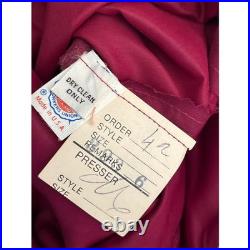 NWT Vintage 60s ILGWU Union Fuschia Chiffon Evening Gown Deadstock Old Hollywood