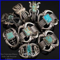 Navajo TUFA CAST Bracelet Old Pueblo Style Sterling Silver Vintage Cuff